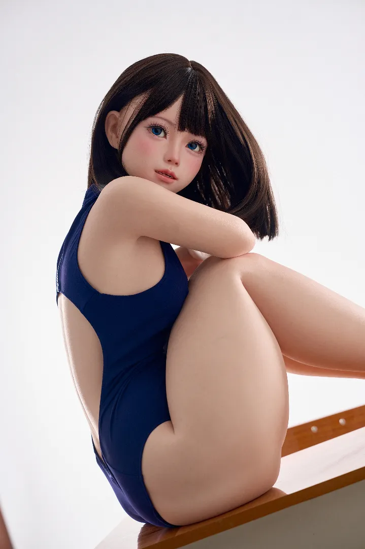 125cm (4ft1) Petite Cup Real Skin Texture Silicone Sex Doll Karin, ROS Head